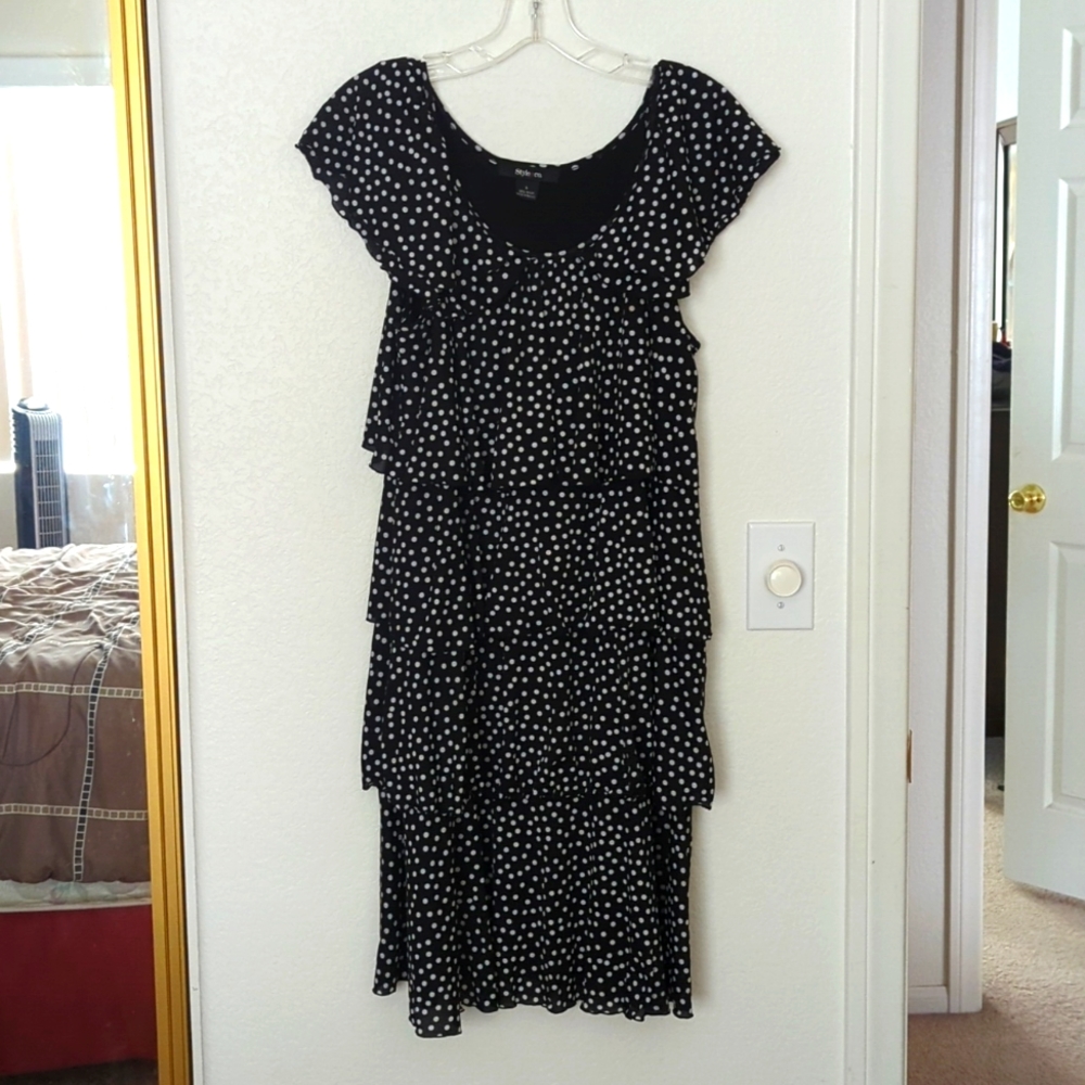 Style & Co Ruffled Dress, L